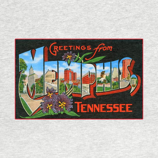 Greetings from Memphis, Tennessee - Vintage Large Letter Postcard by Naves